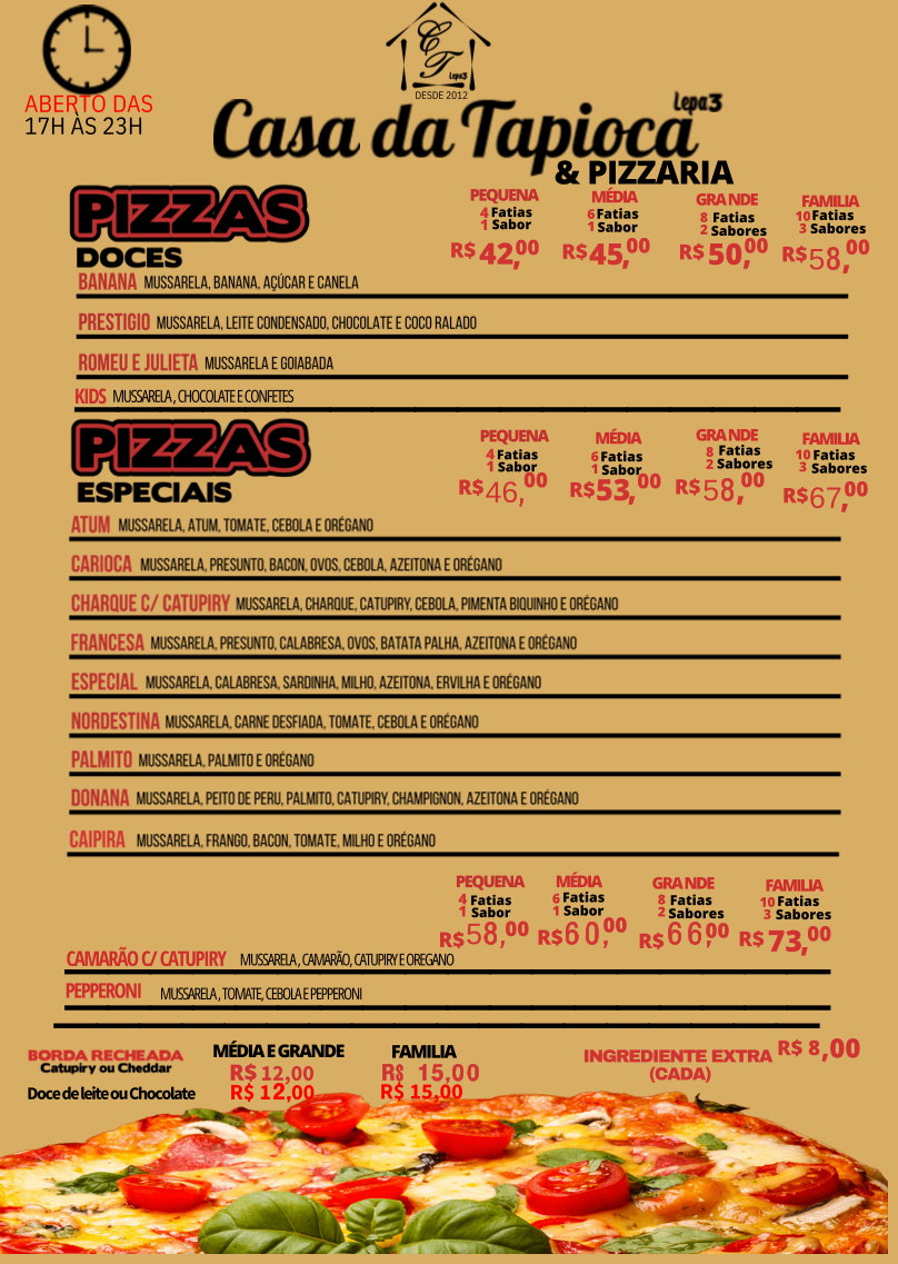 Menu Casa Da Tapioca E Pizzaria Lepa3-1