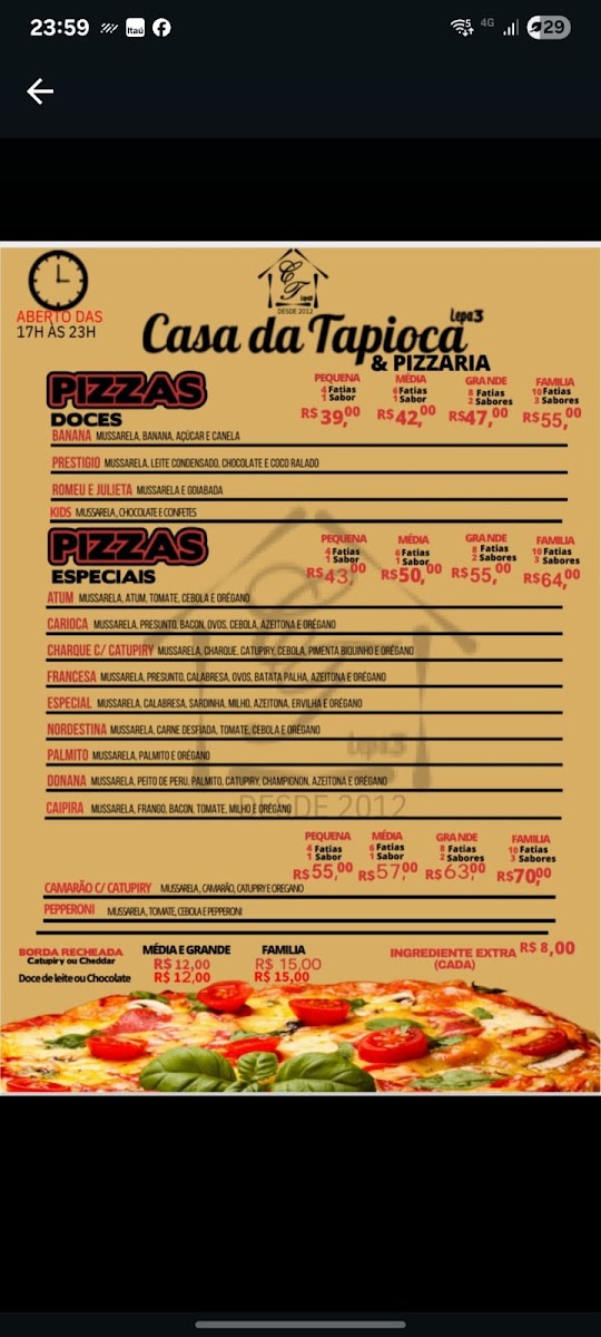 Menu Casa Da Tapioca E Pizzaria Lepa3-3