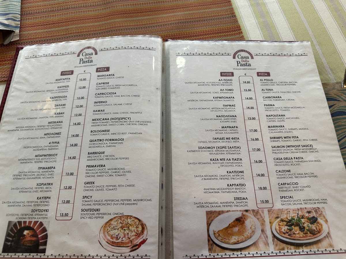 Menu Casa Della Pasta - Ristorante Italiano-1
