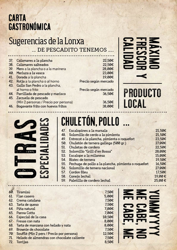 Menu Casa Manolo 1992-10
