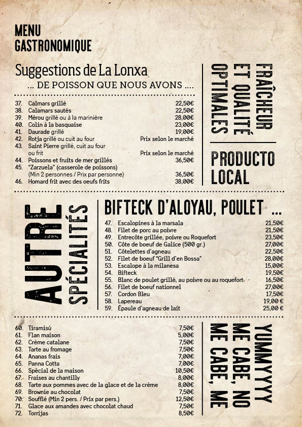 Menu Casa Manolo 1992-9