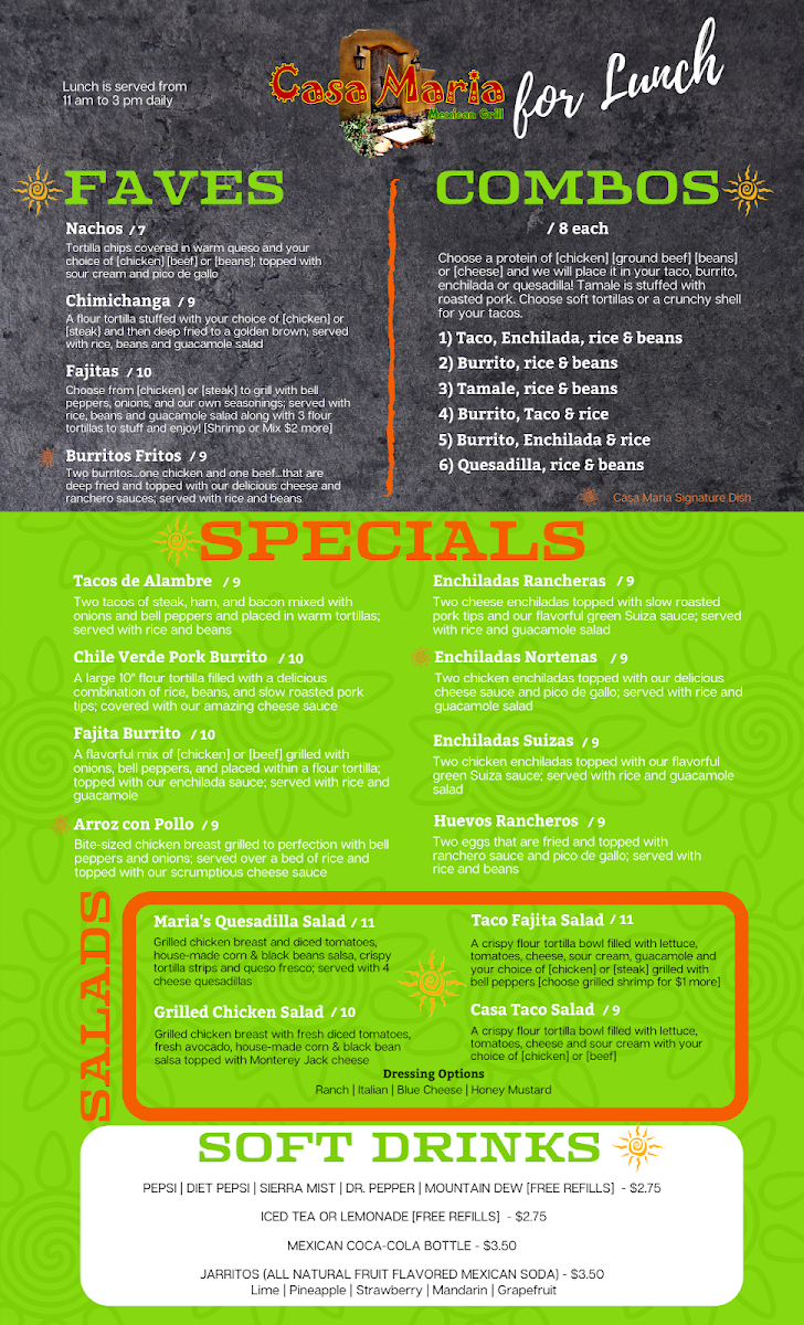 Menu Casa Maria Mexican Grill-8