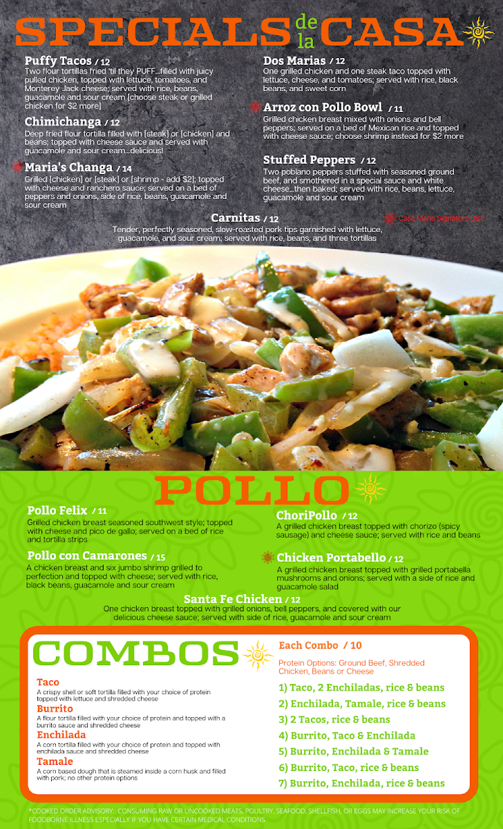 Menu Casa Maria Mexican Grill-9
