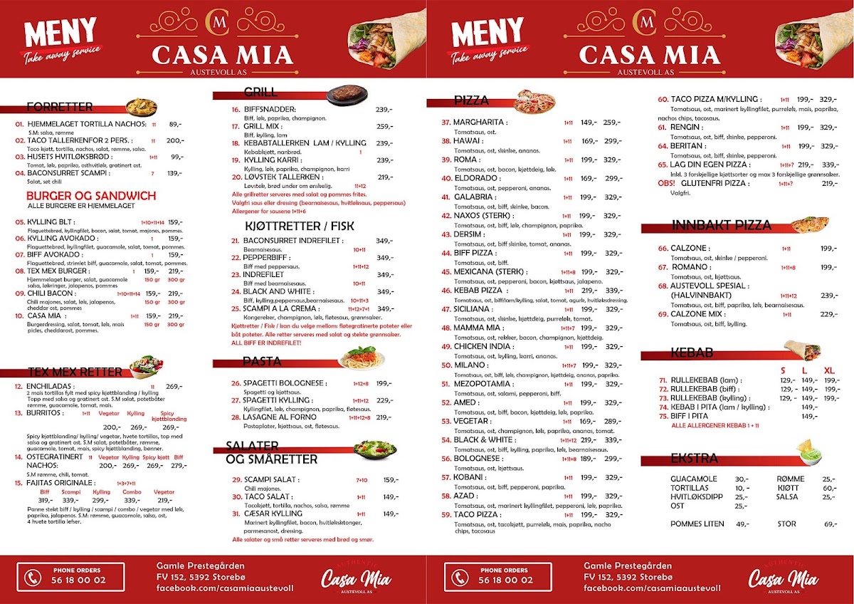 Menu Casa Mia Austevoll As-1