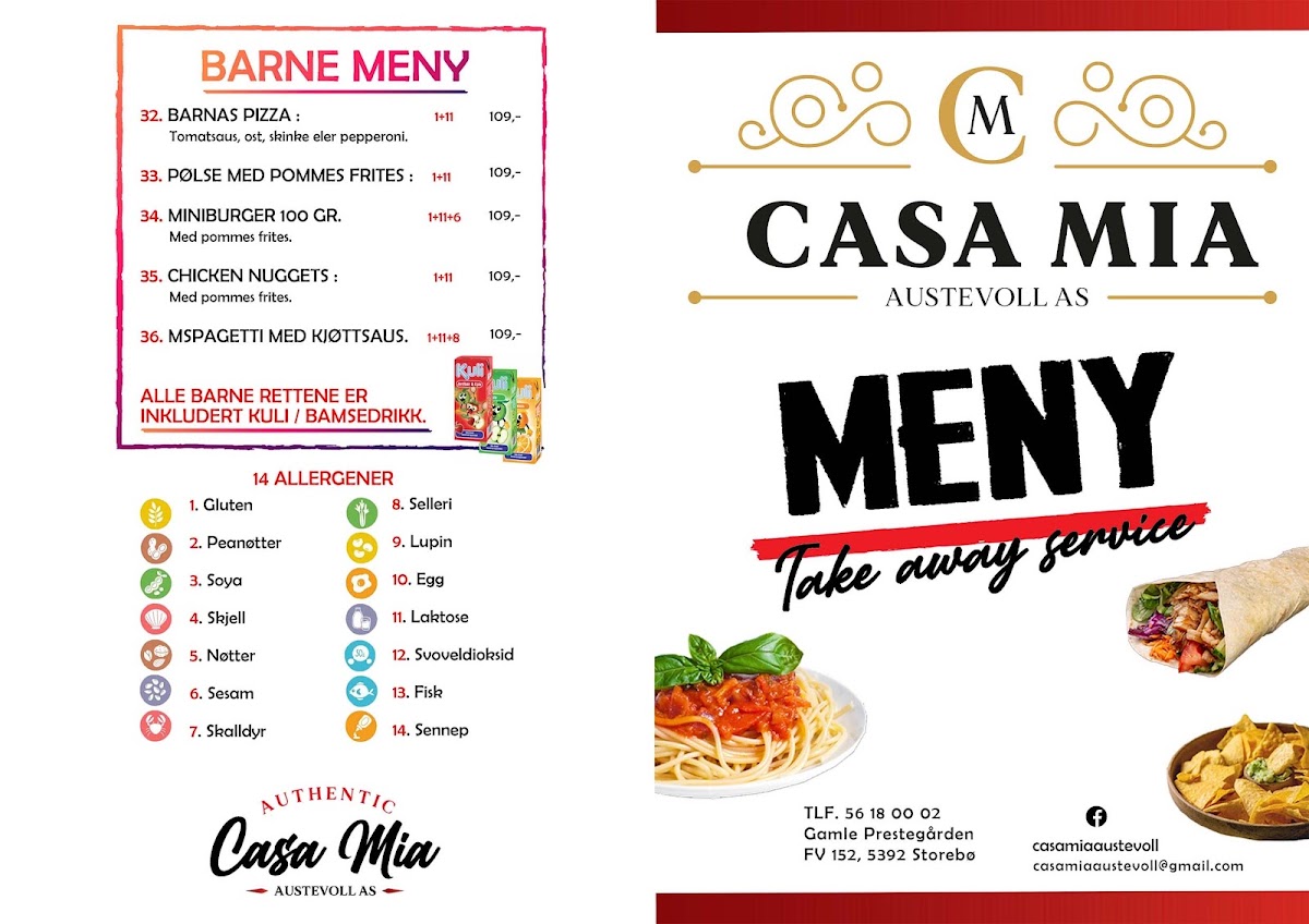 Menu Casa Mia Austevoll As-2