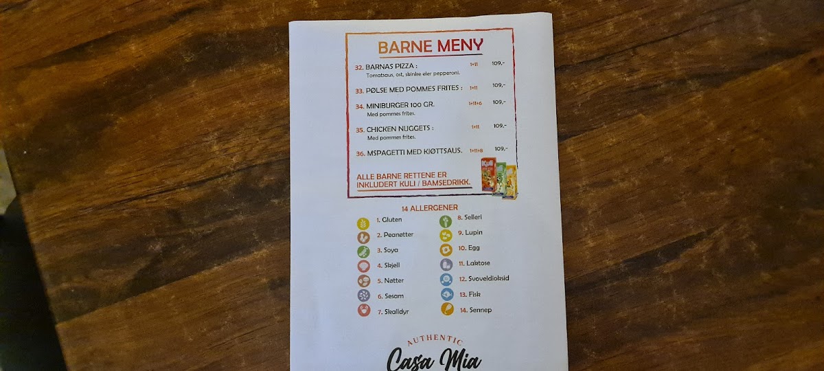Menu Casa Mia Austevoll As-5