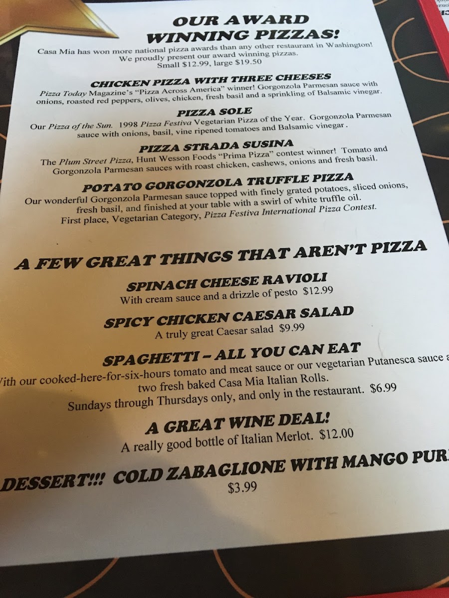 Menu Casa Mia Italian Restaurant-7