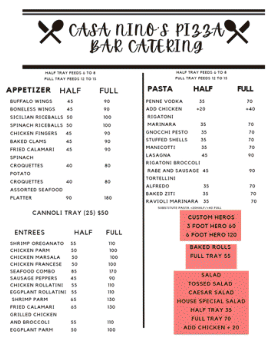 Menu Casa Nino's Pizza Bar-3