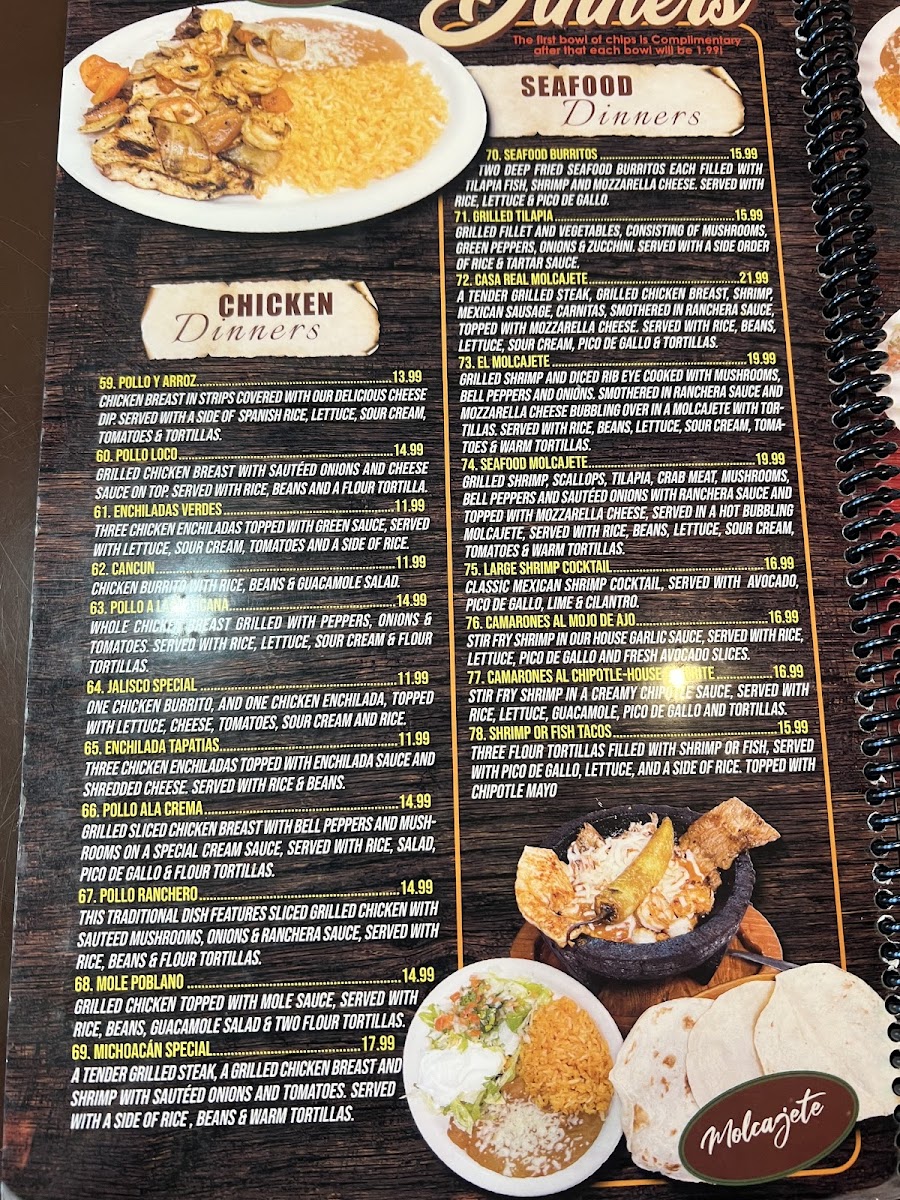 Menu Casa Real - Sandusky, Oh-1
