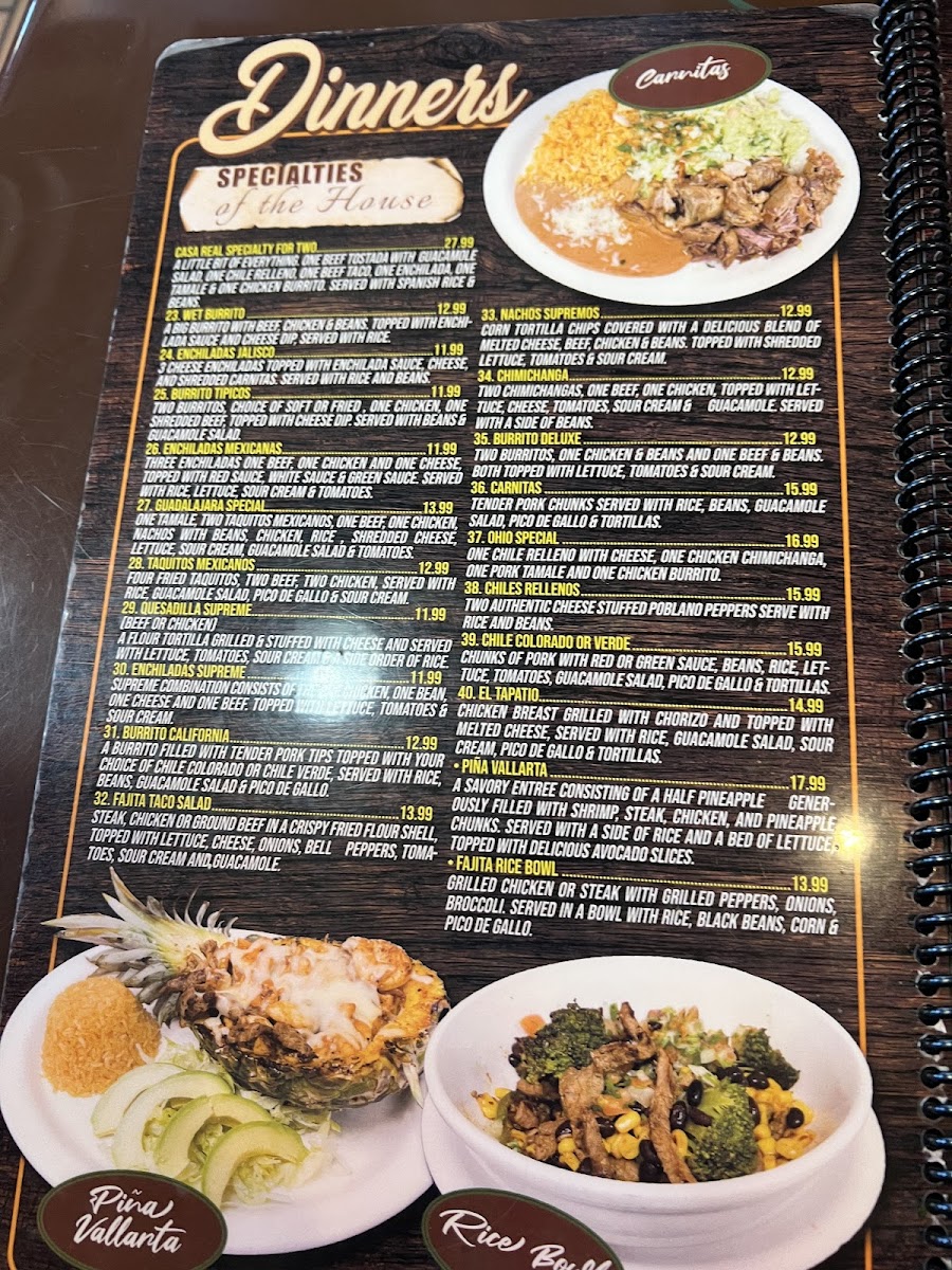 Menu Casa Real - Sandusky, Oh-5