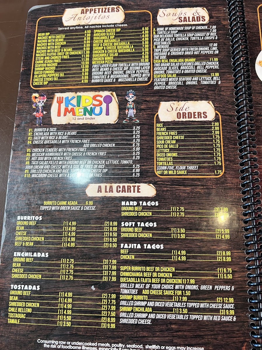 Menu Casa Real - Sandusky, Oh-6