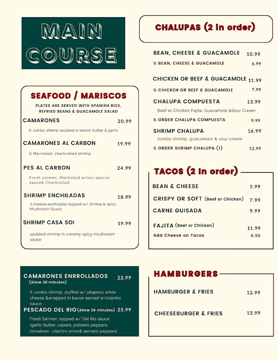 Menu Casa Sol Mexican Restaurant-4