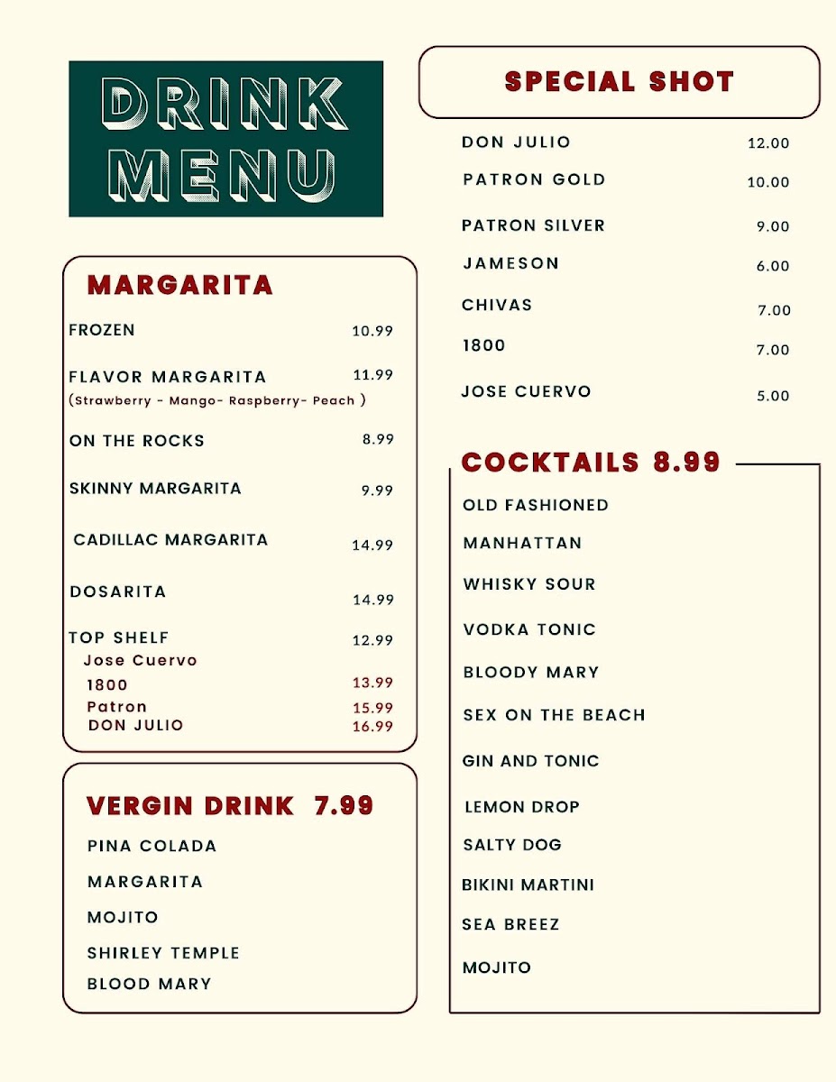 Menu Casa Sol Mexican Restaurant-9