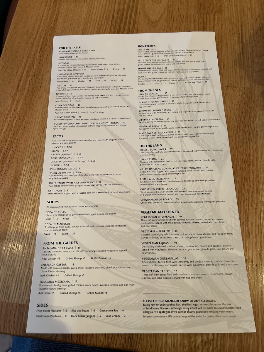 Menu Casa Villa Restaurant-1