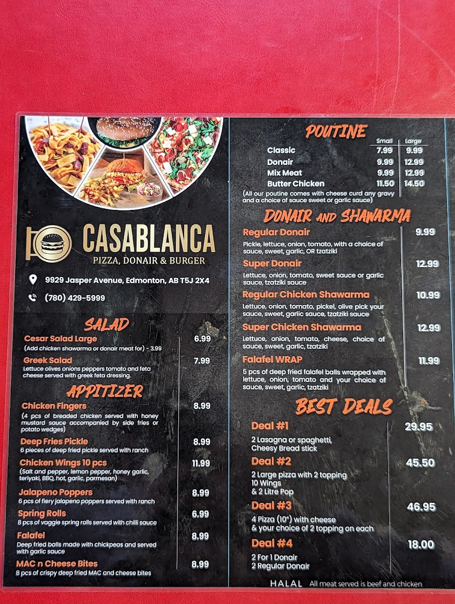 Menu Casablanca Pizza & Donair-1