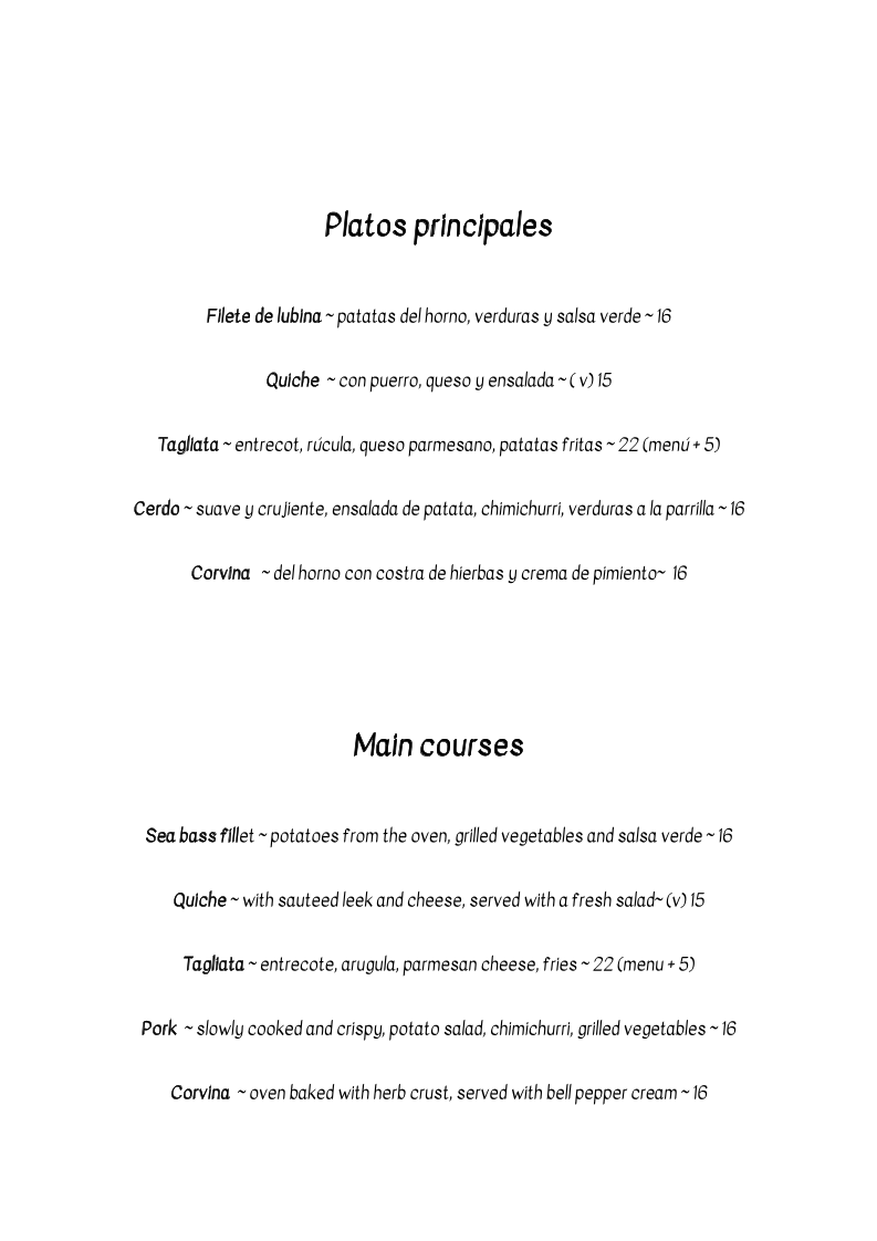 Menu Casita 13-1