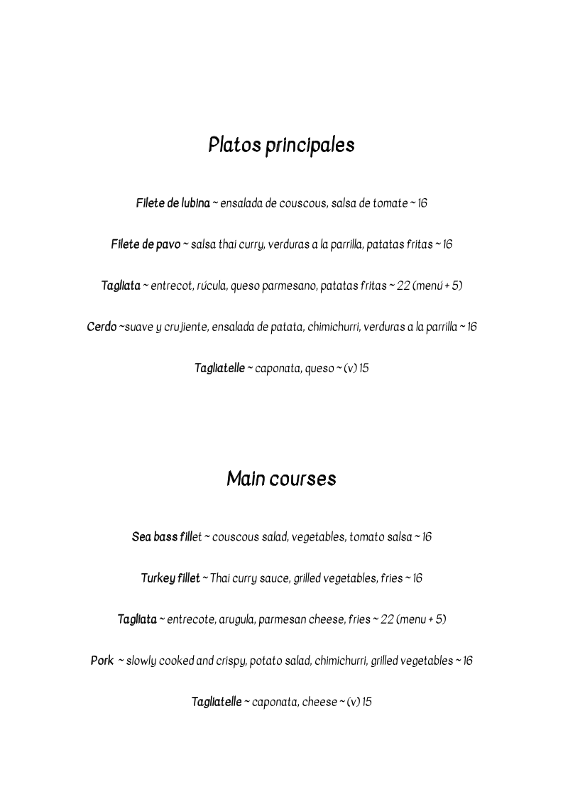 Menu Casita 13-3