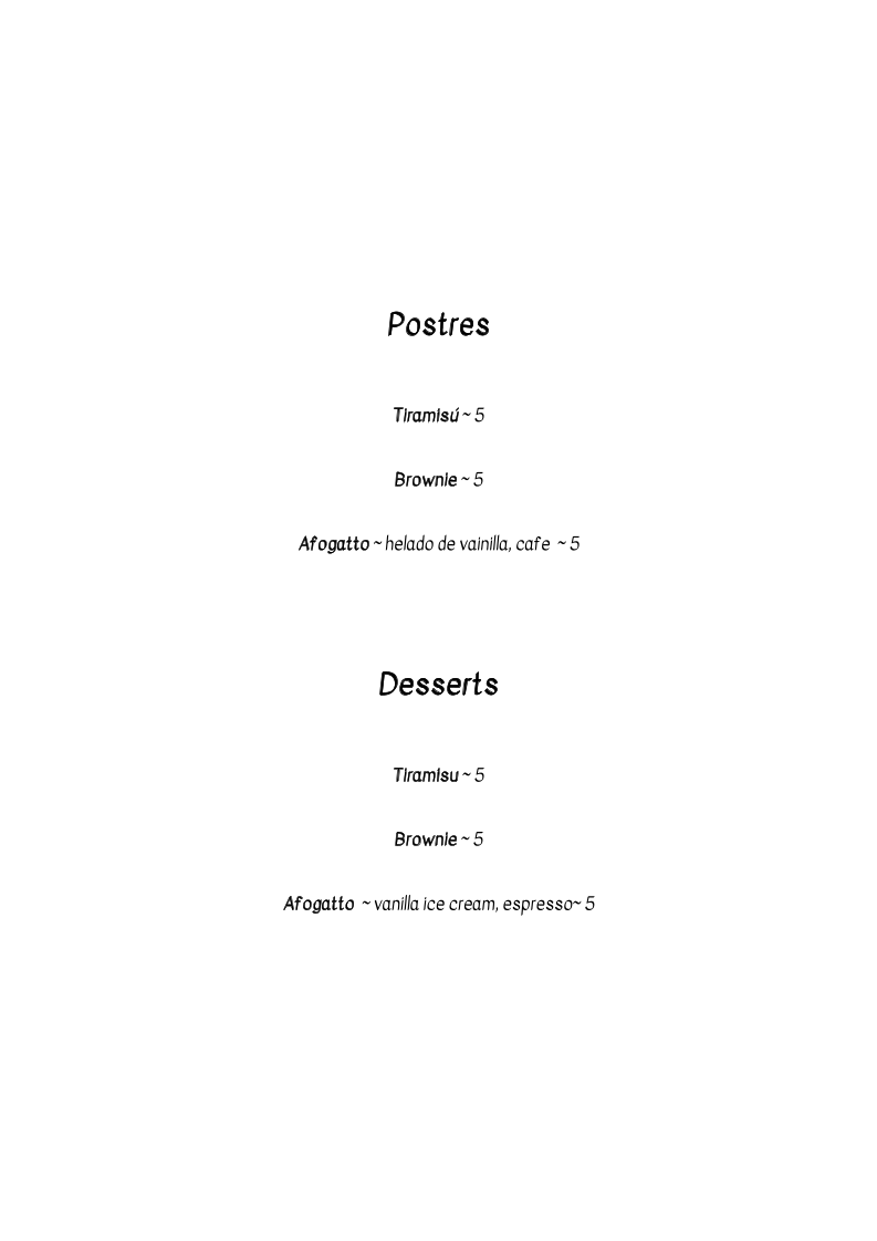 Menu Casita 13-8