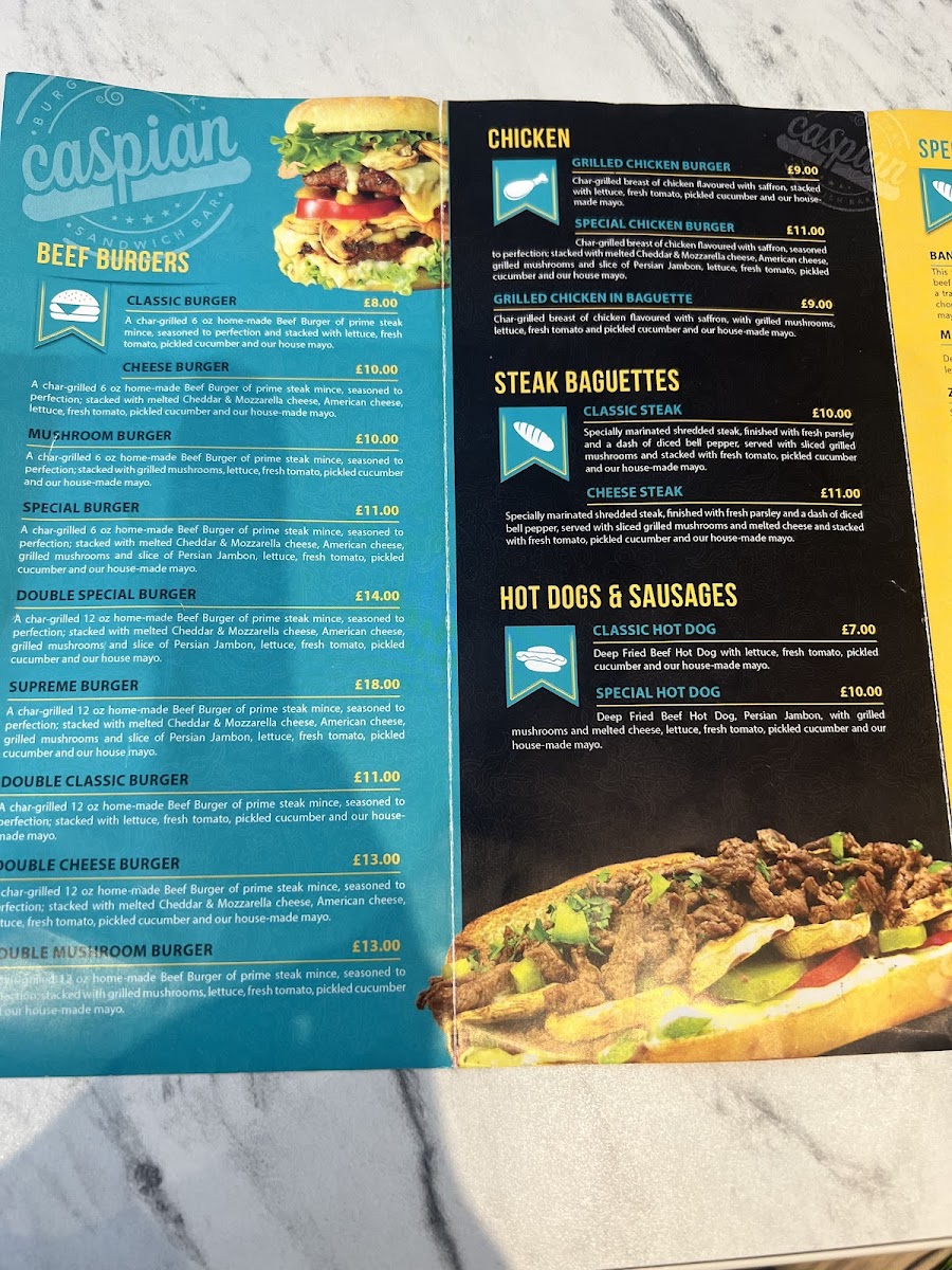 Menu Caspian Sandwich Bar-8
