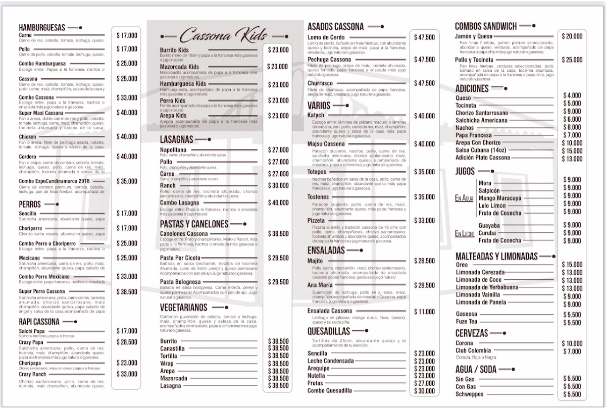 Menu Cassona Express-1