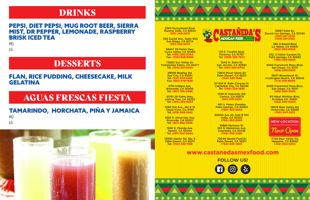 Menu Castañeda's Mexican Food-1