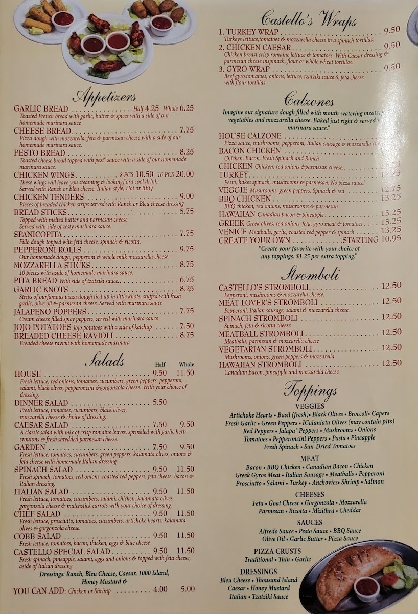 Menu Castello Pizza & Pasta-3