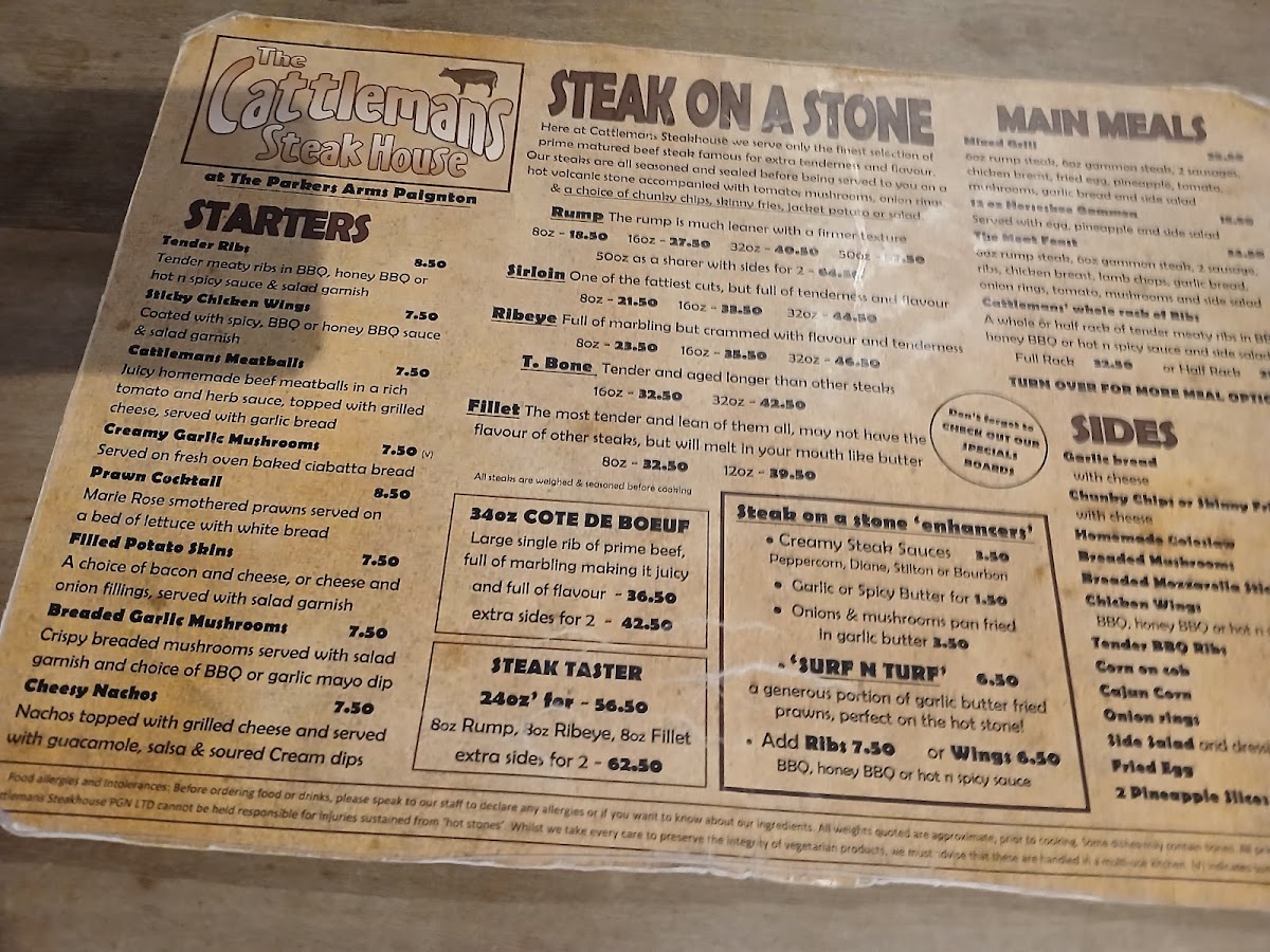 Menu Cattlemans Steakhouse At The Parkers Arms-10