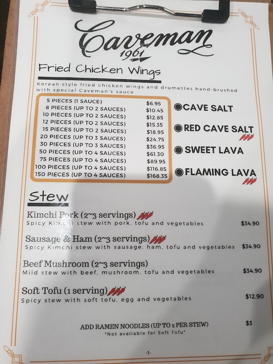 Menu Caveman1961 Mount Waverley-8
