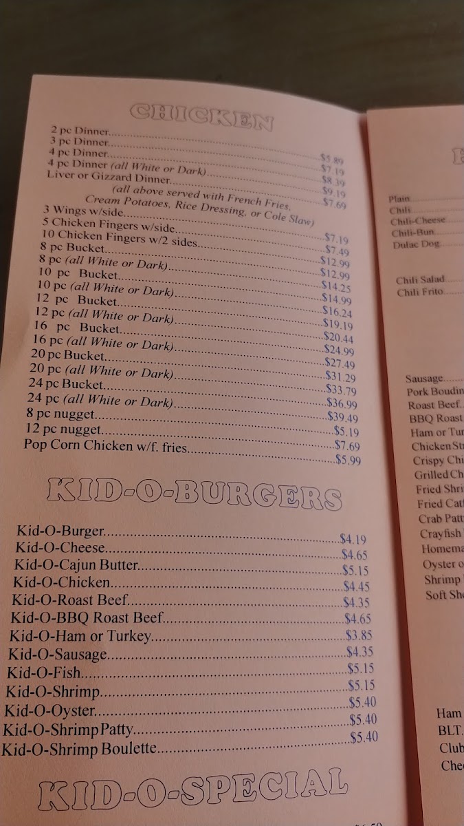 Menu Ceana's Cajun Cookin-9