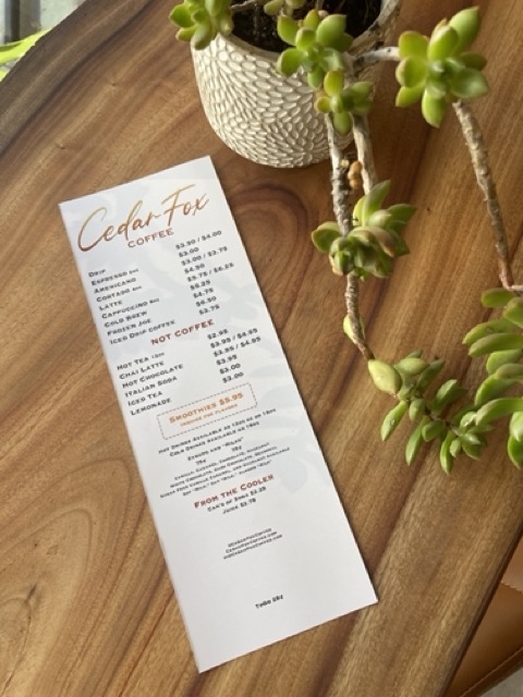 Menu Cedar Fox Coffee-7