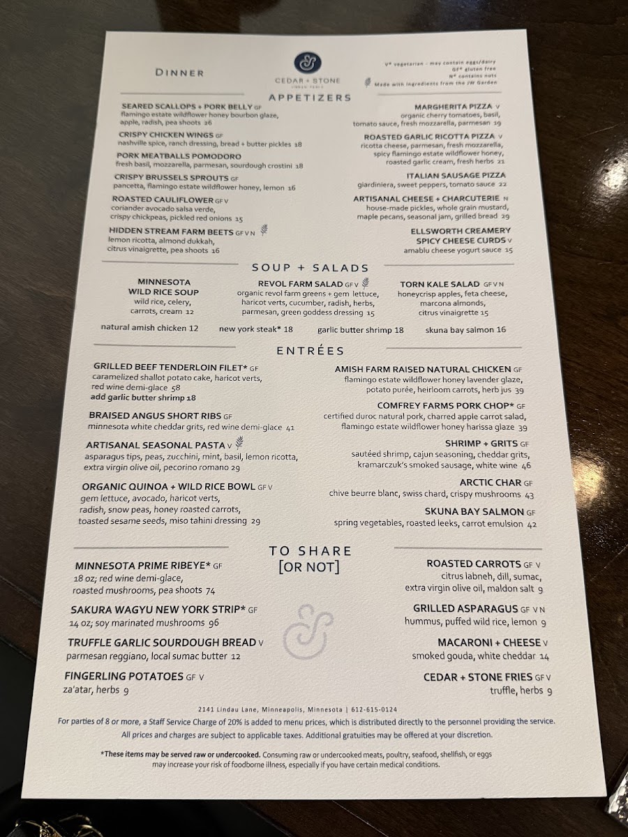 Menu Cedar + Stone, Urban Table-2