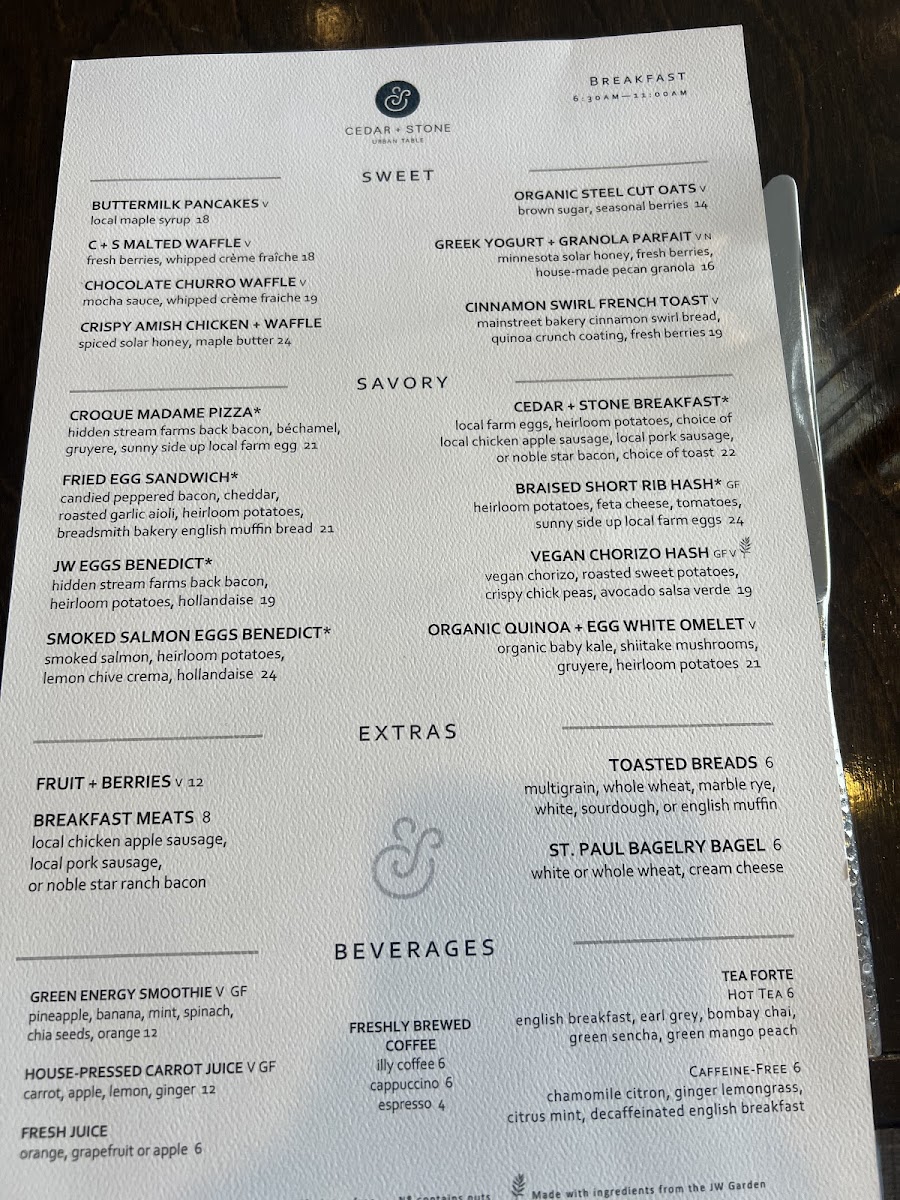 Menu Cedar + Stone, Urban Table-5