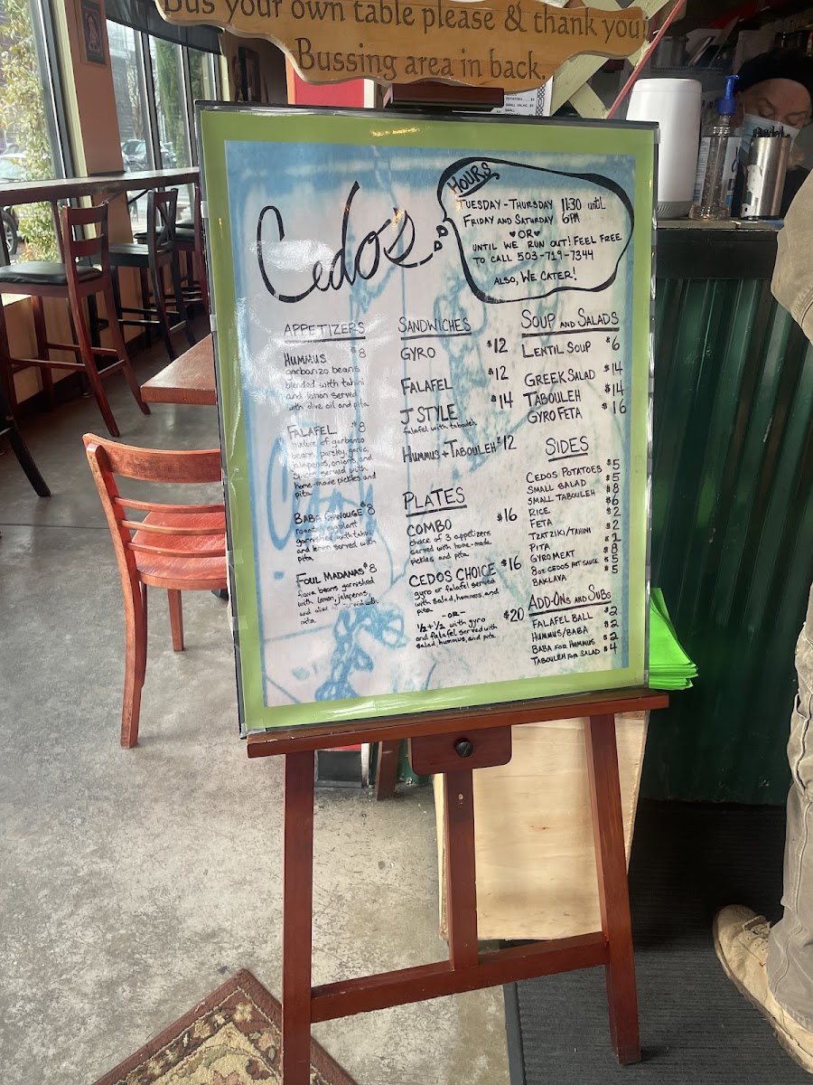 Menu Cedo's Falafel And Gyros-5