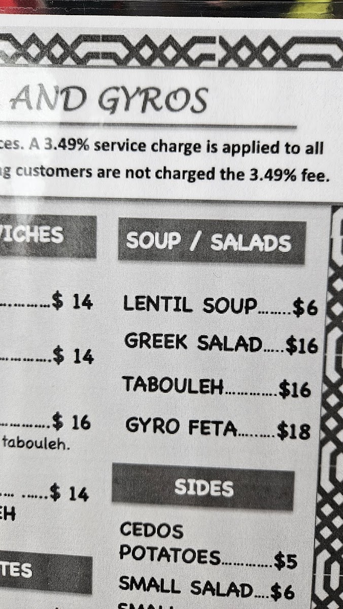 Menu Cedo's Falafel And Gyros-9