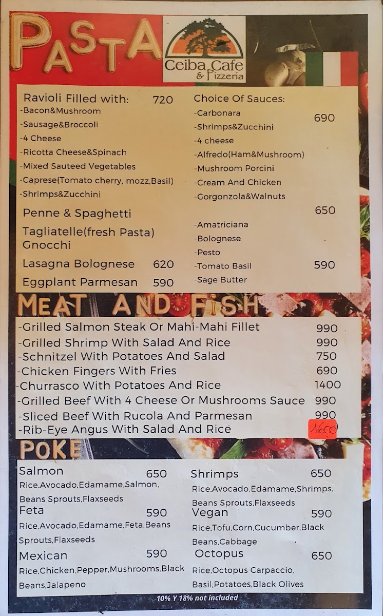 Menu Ceiba Cafe And Pizzeria-1