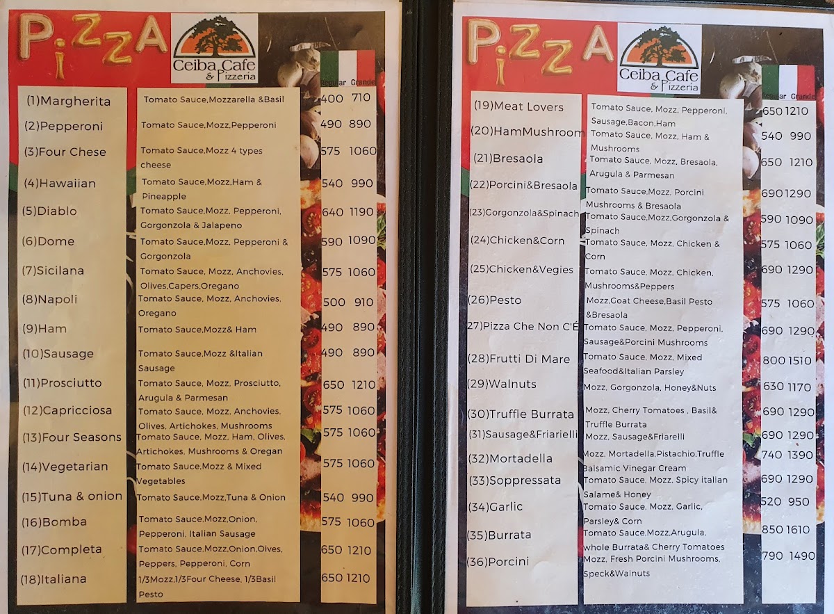 Menu Ceiba Cafe And Pizzeria-10
