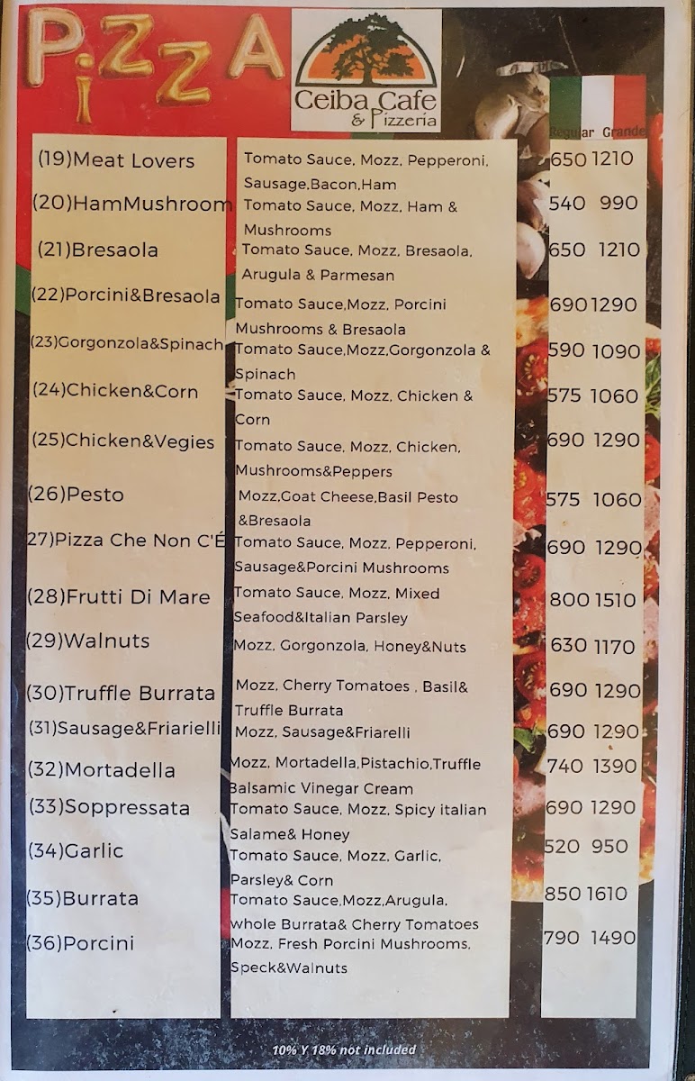 Menu Ceiba Cafe And Pizzeria-5