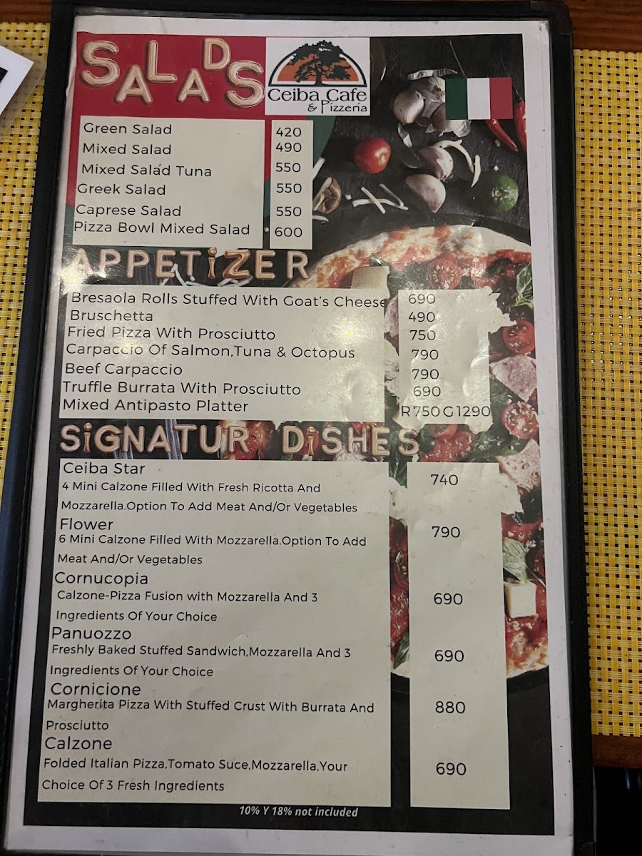 Menu Ceiba Cafe And Pizzeria-8