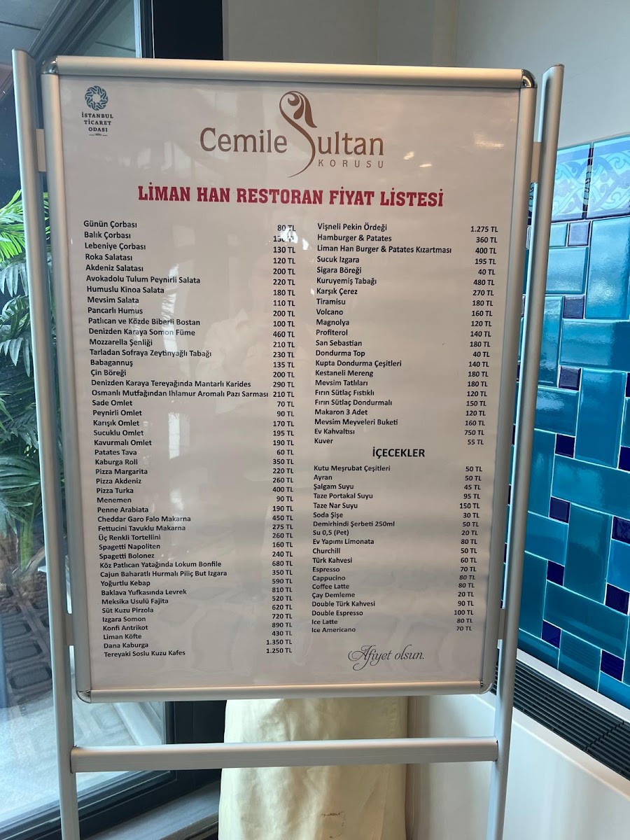 Menu Cemile Sultan Liman Hanı-10