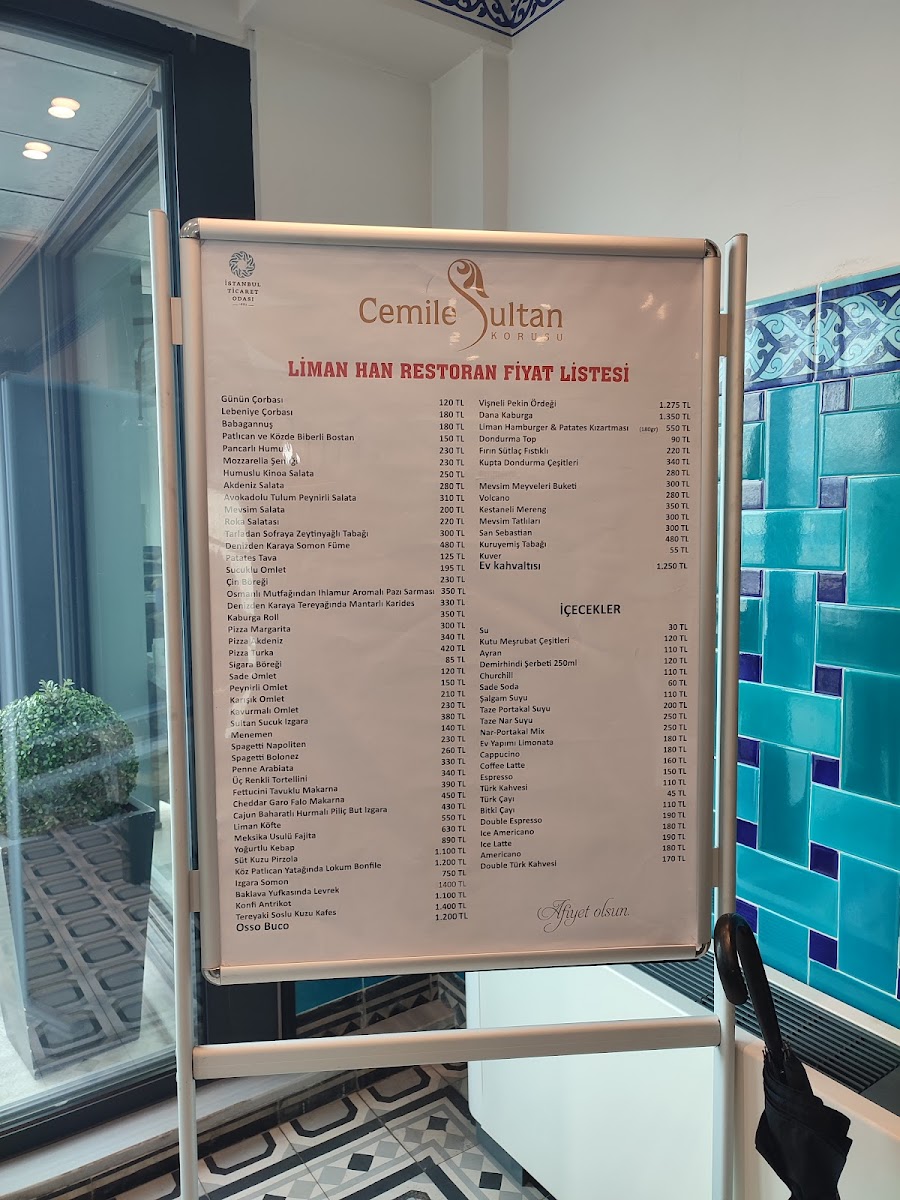 Menu Cemile Sultan Liman Hanı-2