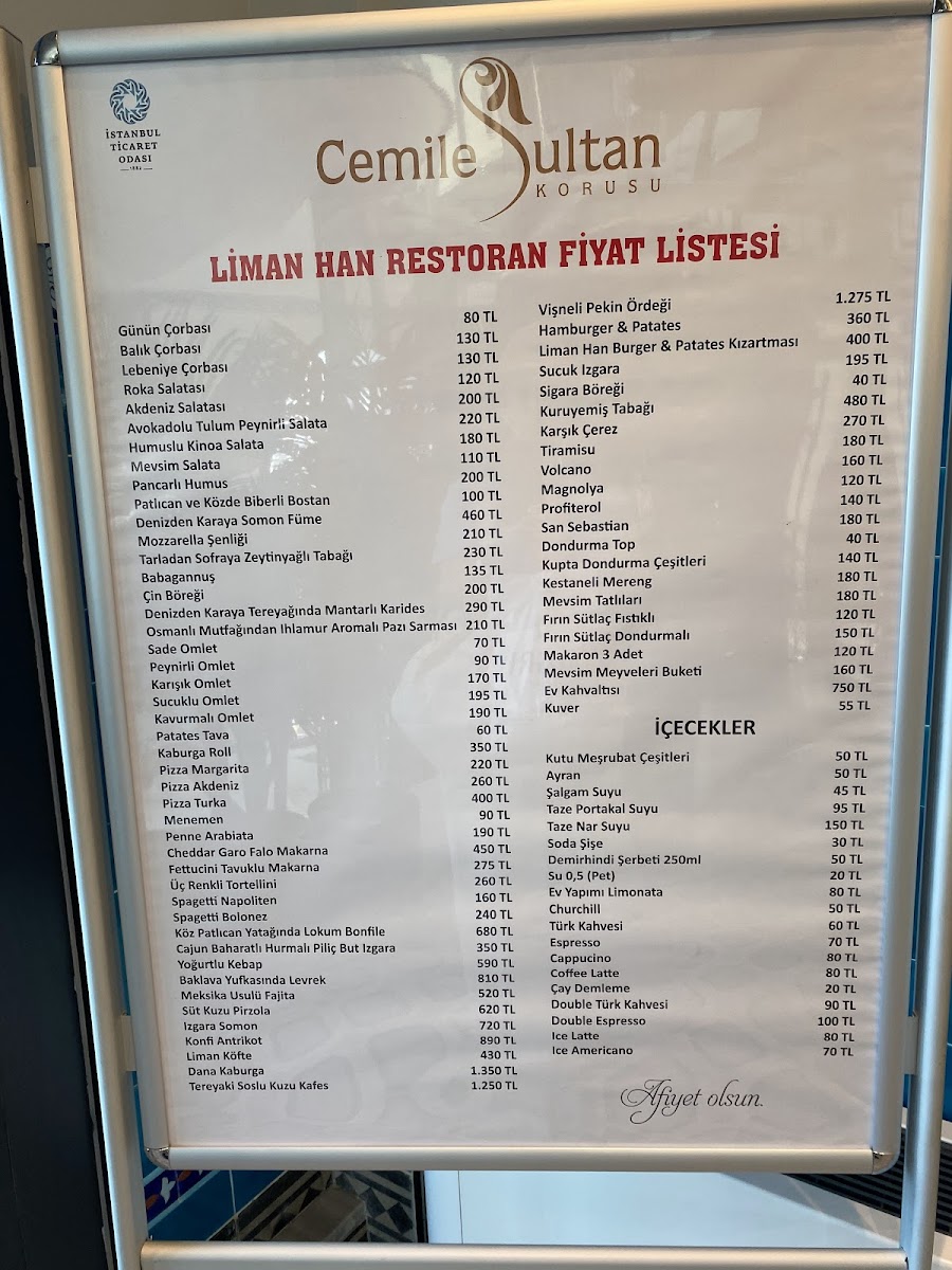 Menu Cemile Sultan Liman Hanı-3