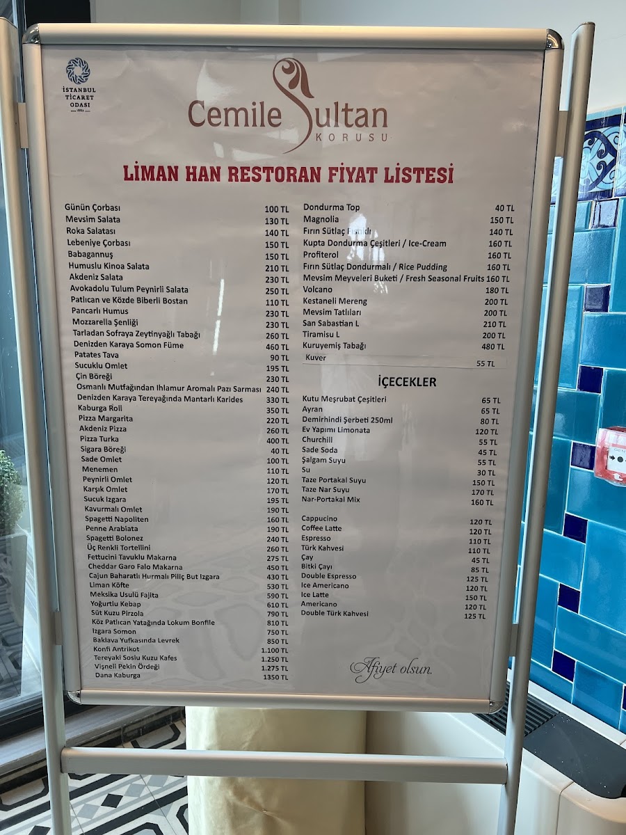 Menu Cemile Sultan Liman Hanı-7