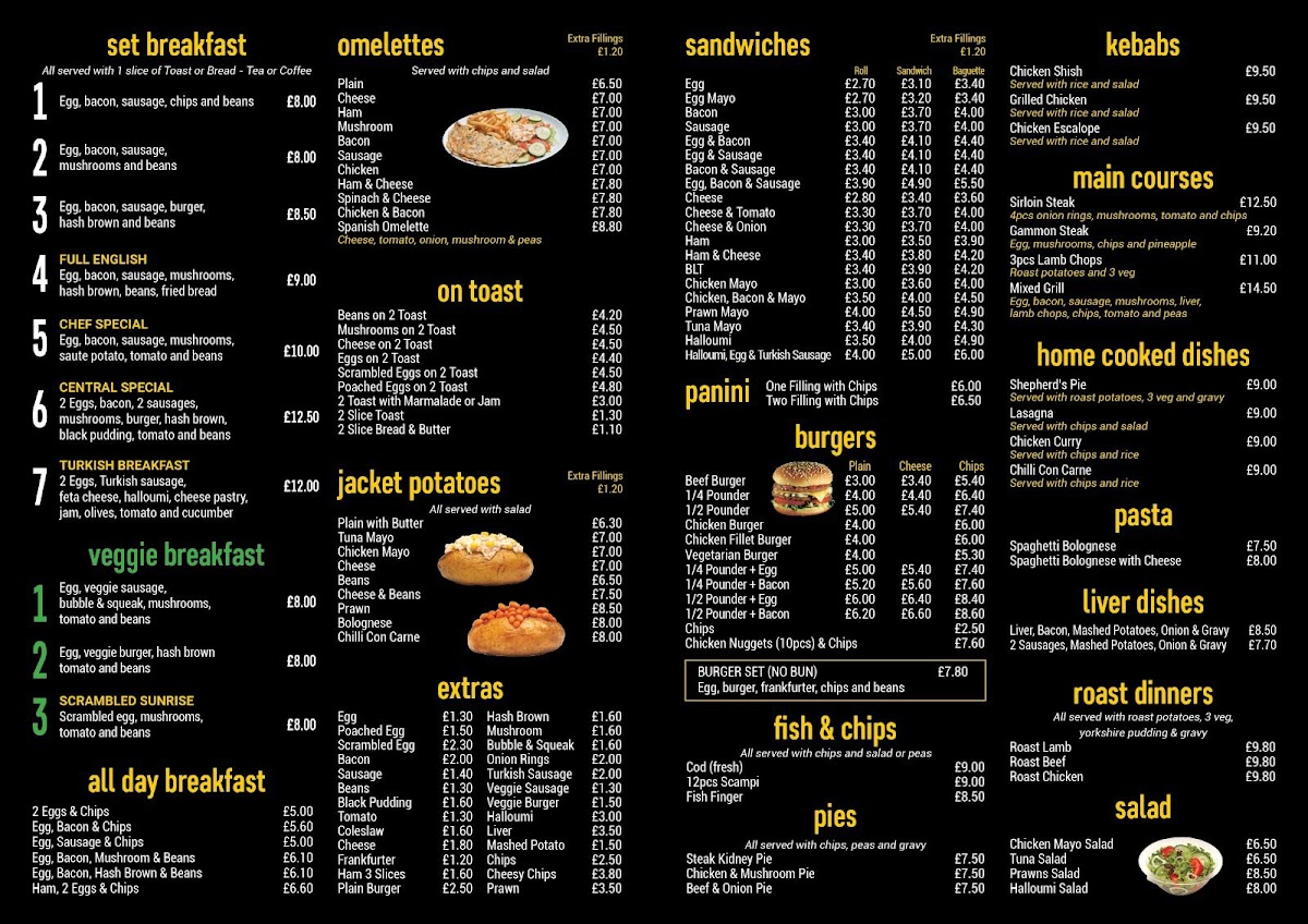 Menu Central Cafe & Restaurant-1