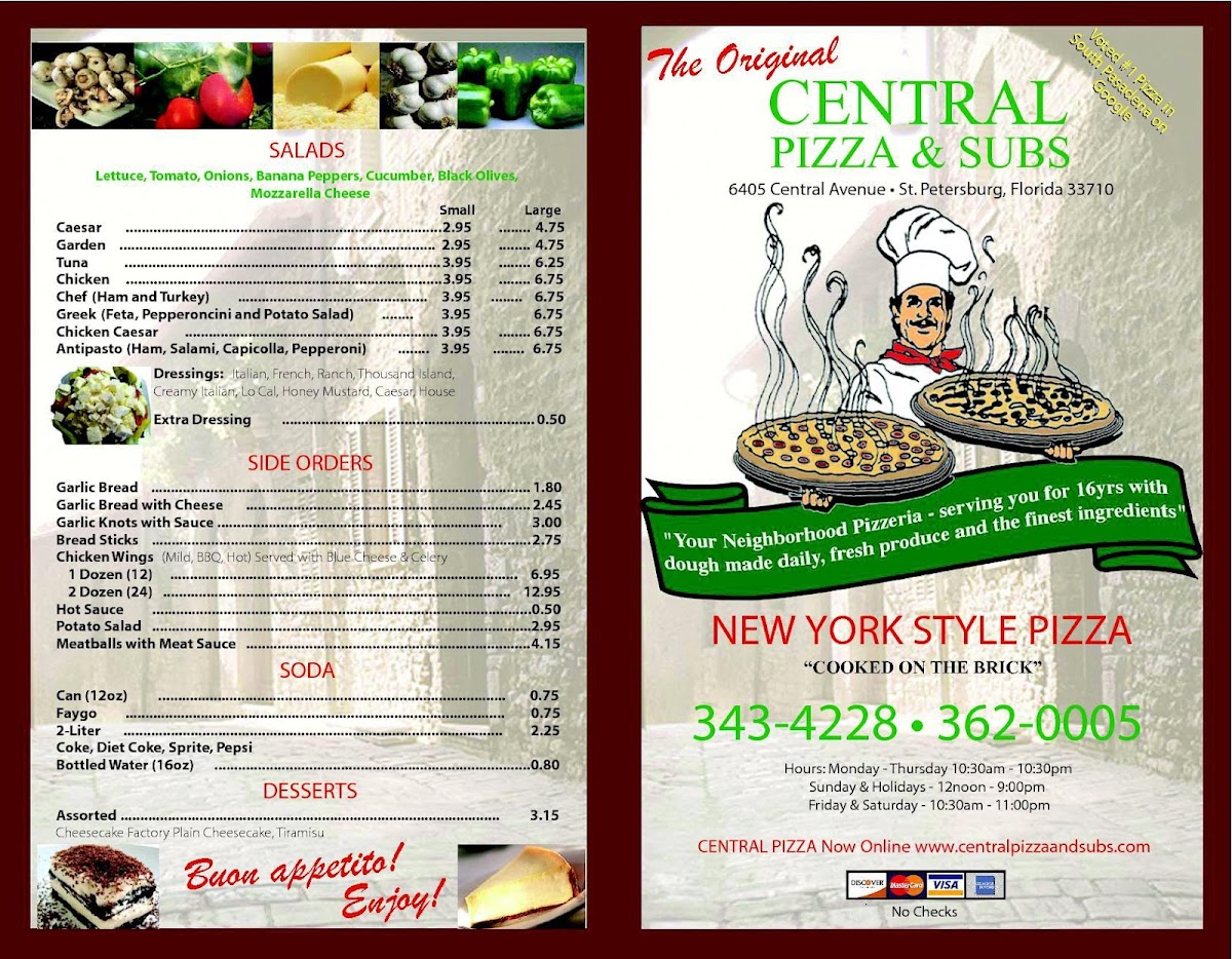 Menu Central Pizza & Subs-1