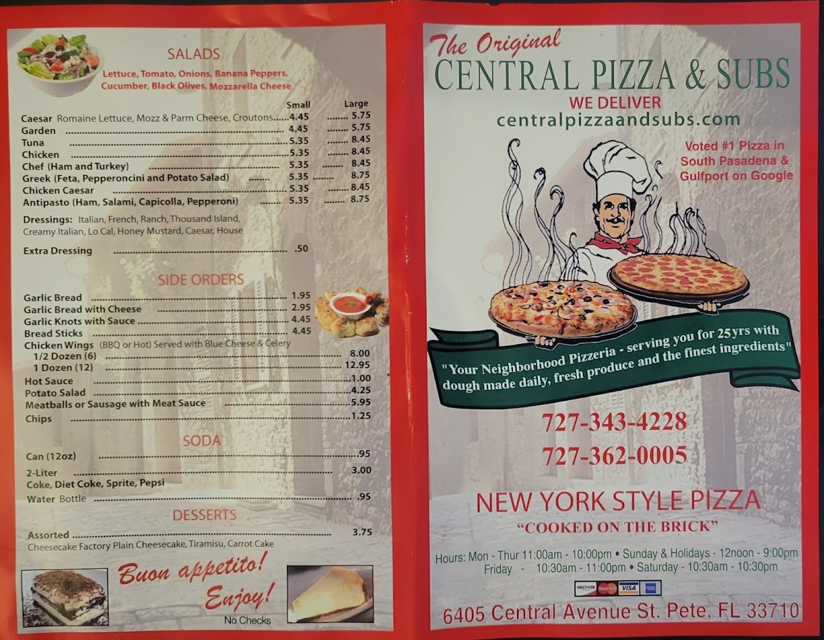 Menu Central Pizza & Subs-3