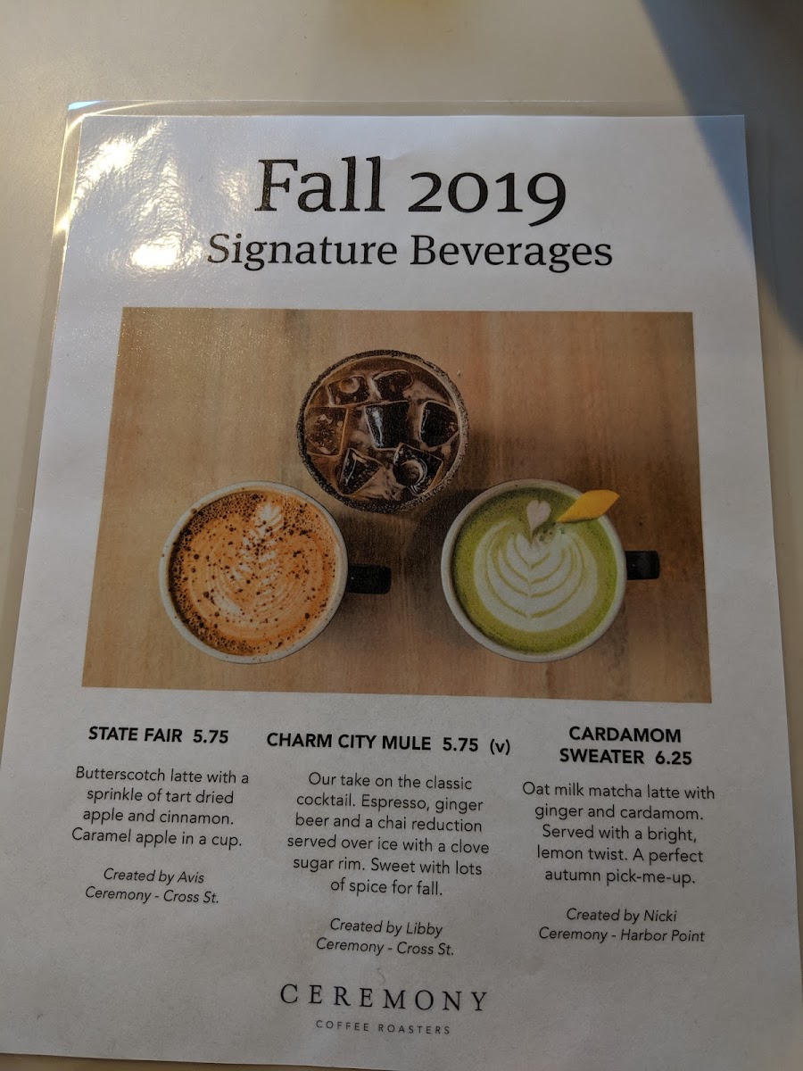 Menu Ceremony Coffee - Cross Street Market-3