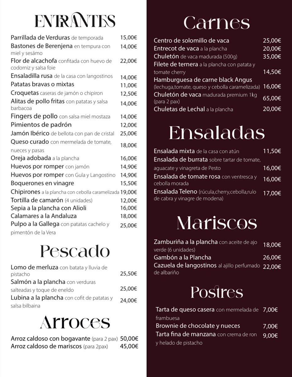 Menu Cervecería Arcade - Grupo Teleno Madrid-2