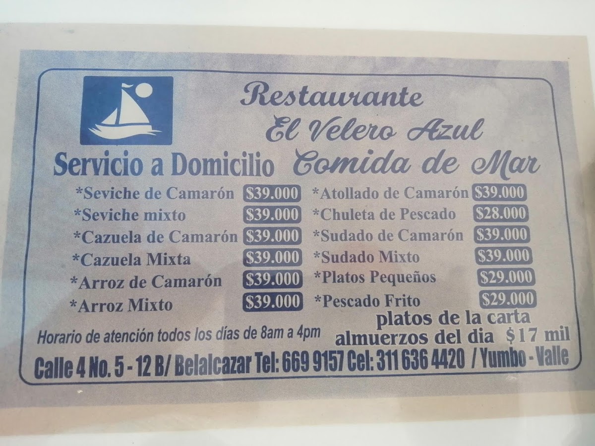 Menu Cevichería El Velero Azul-2