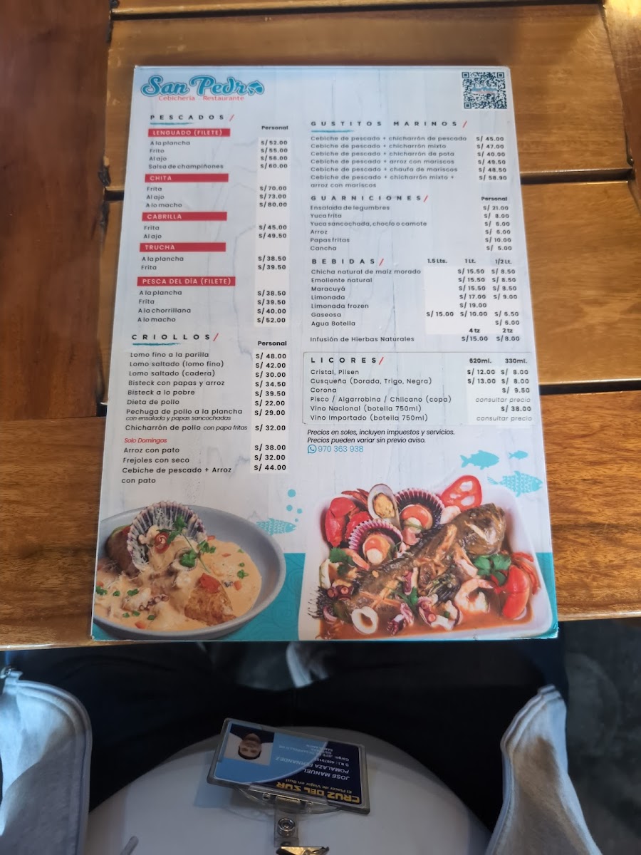 Menu Cevicheria Restaurante San Pedro-1