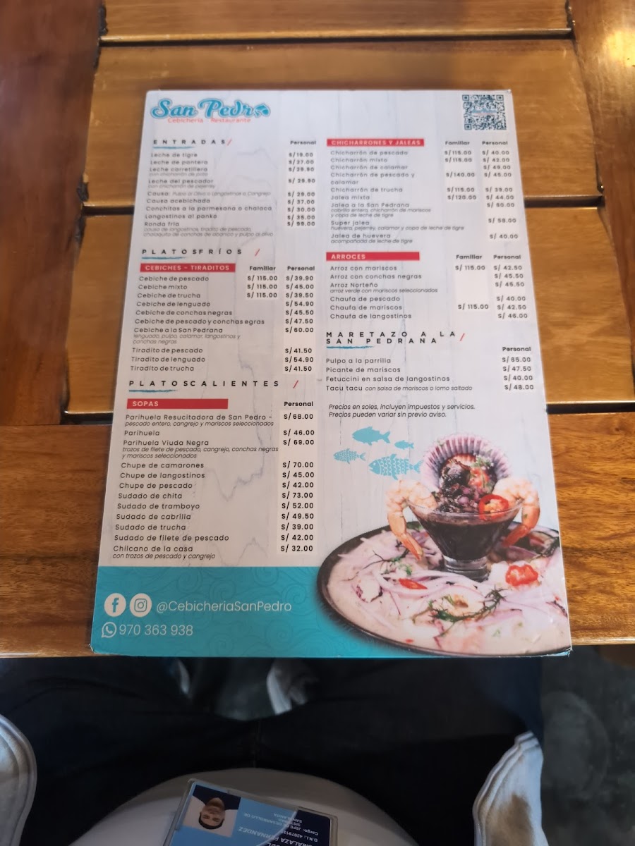 Menu Cevicheria Restaurante San Pedro-2